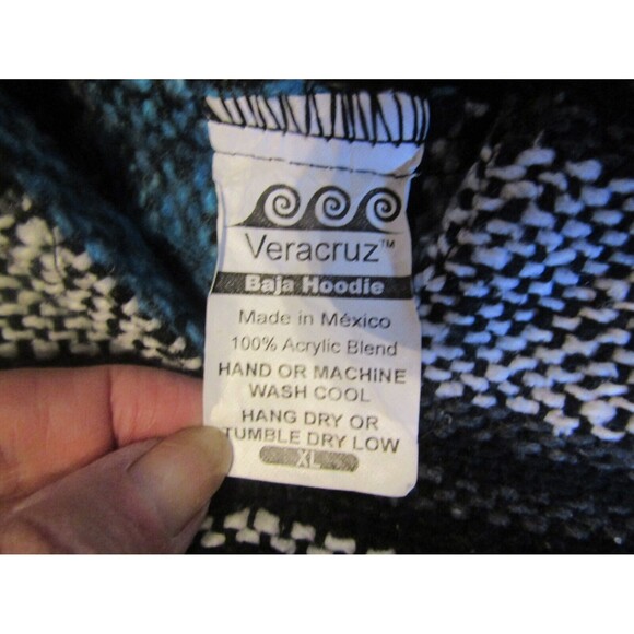 Veracruz Mexican Baja Hoodie Surfers Dream Skater Rug Jacket Made Mexico NWOT XL - Picture 5 of 5
